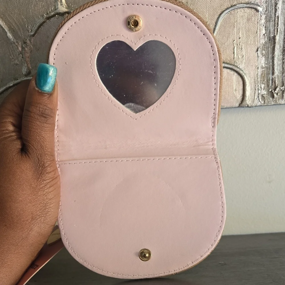 Juicy Couture Tan Coin Pouch with Gold Accents